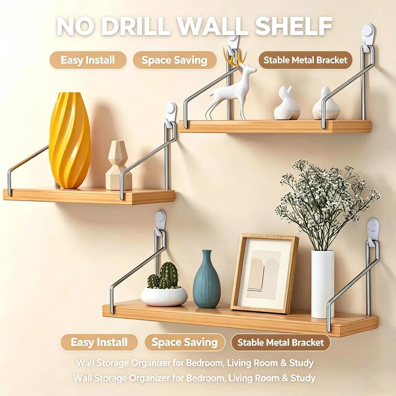 Commercial Kitchen Wall Shelves - Estante Flotante de Madera Sin Perforaciones