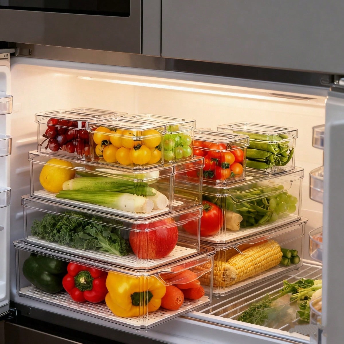 Commercial Kitchen Floor Drain - Juego de 7 Contenedores Organizadores Apilables
