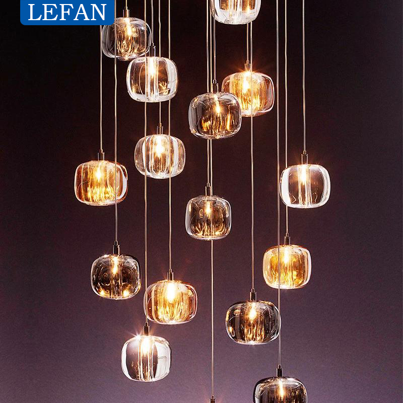 Commercial Kitchen Island - Candelabro LED de Cristal moderno, escalera,
