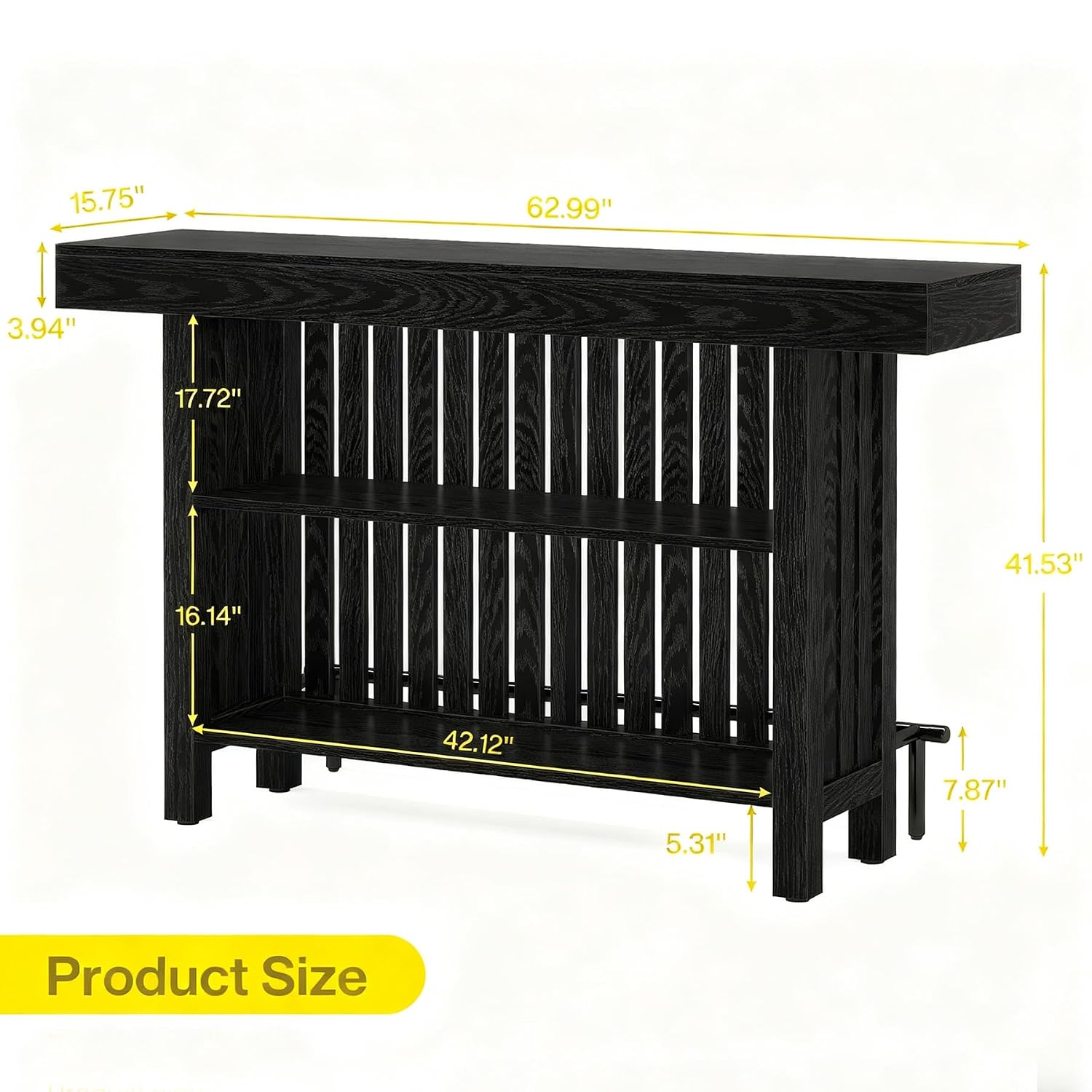 Commercial Kitchen Island - Mesa de Bar con Reposapiés, Mueble
