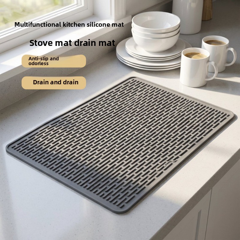 Commercial Kitchen Floor Drain - Alfombrilla de silicona para secar platos,