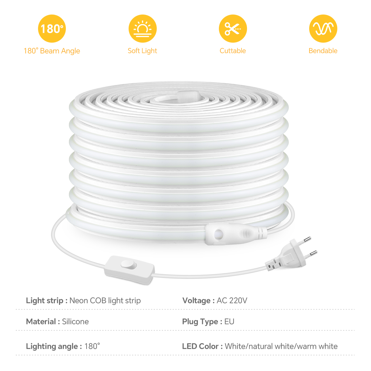 Tira de luces LED COB de 220V, - Commercial Kitchen Lighting reseña y precio