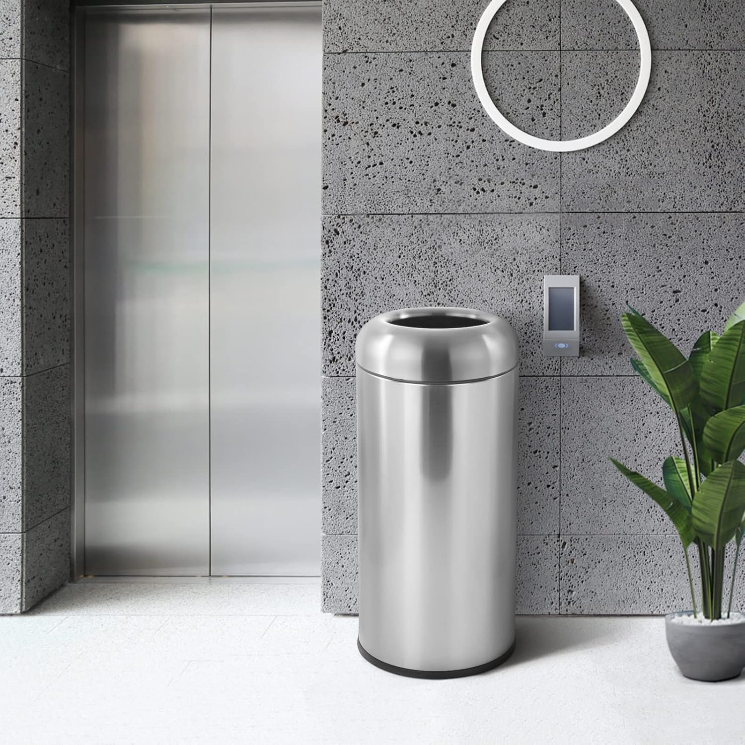 Cubo de basura grande de acero - Commercial Kitchen Trash Can reseña y precio