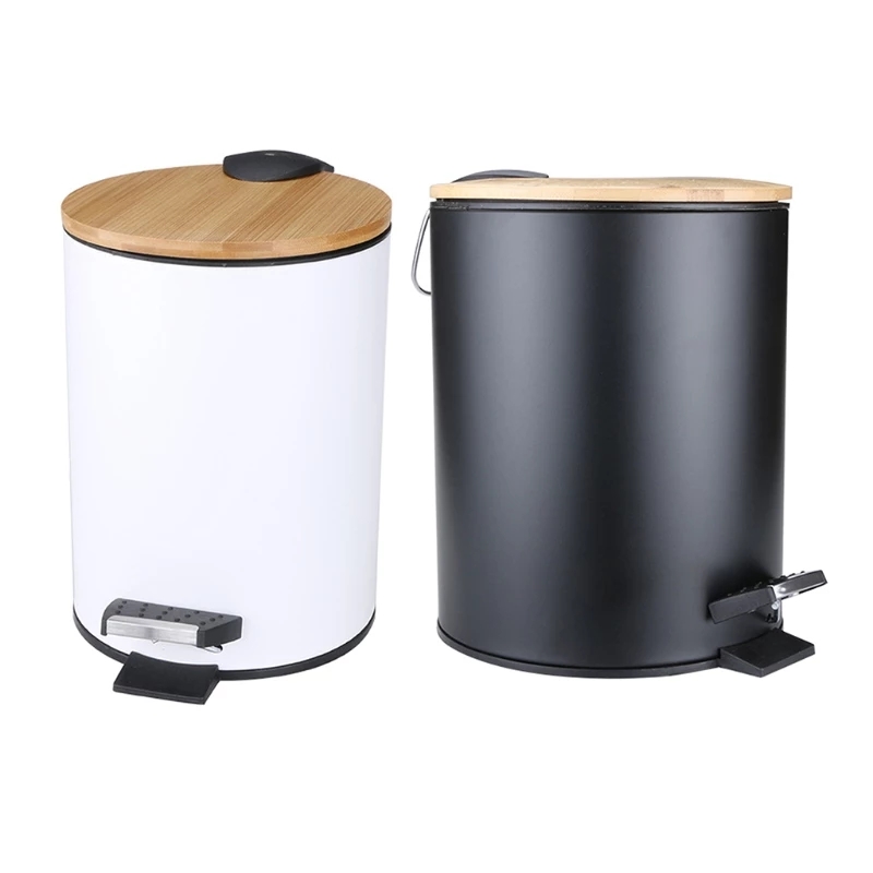 Cubo de basura de madera con t - Commercial Kitchen Trash Can reseña y precio