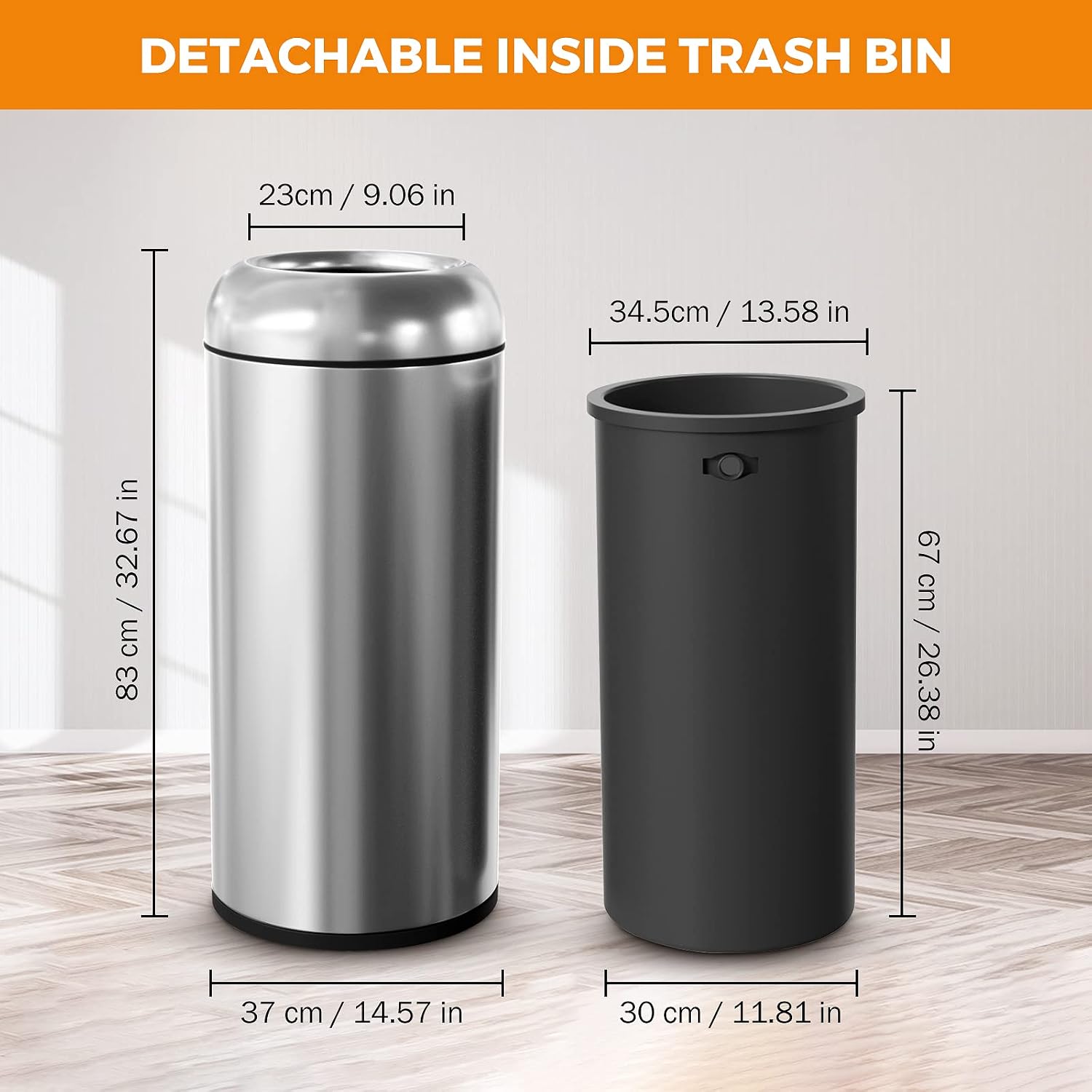 Cubo de basura metálico de ace - Commercial Kitchen Trash Can reseña y precio