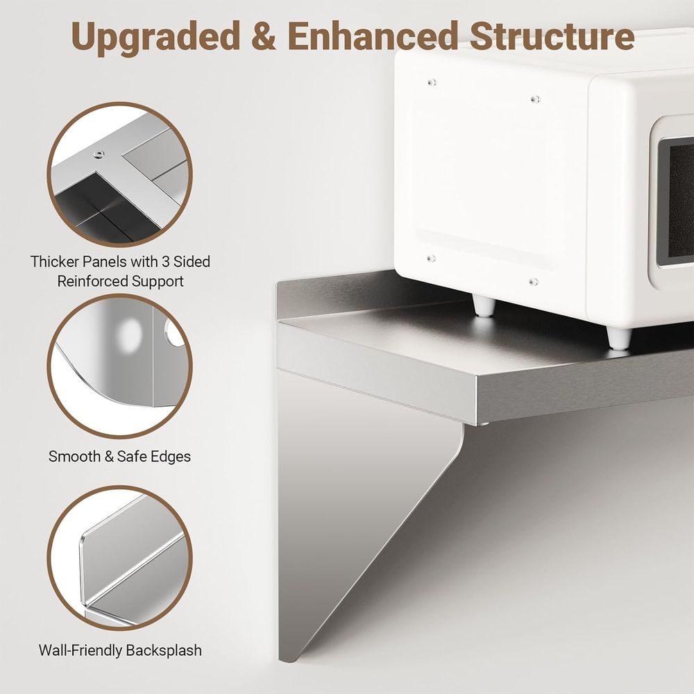 Estante de Pared de Acero Inox - Commercial Kitchen Wall Shelves reseña y precio